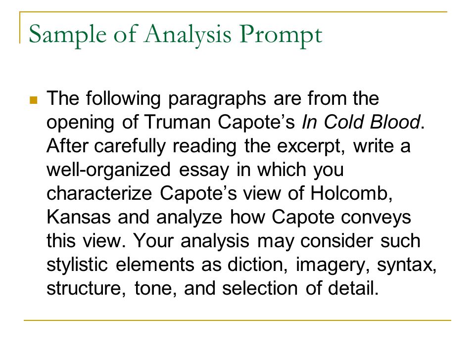 Capote analysis